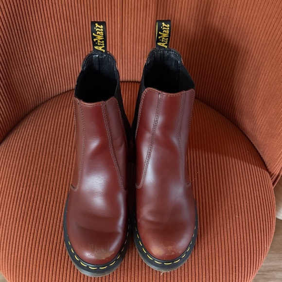 Dr. Martens Burgundy Leather Chelsea Boots - Picture 2 of 6